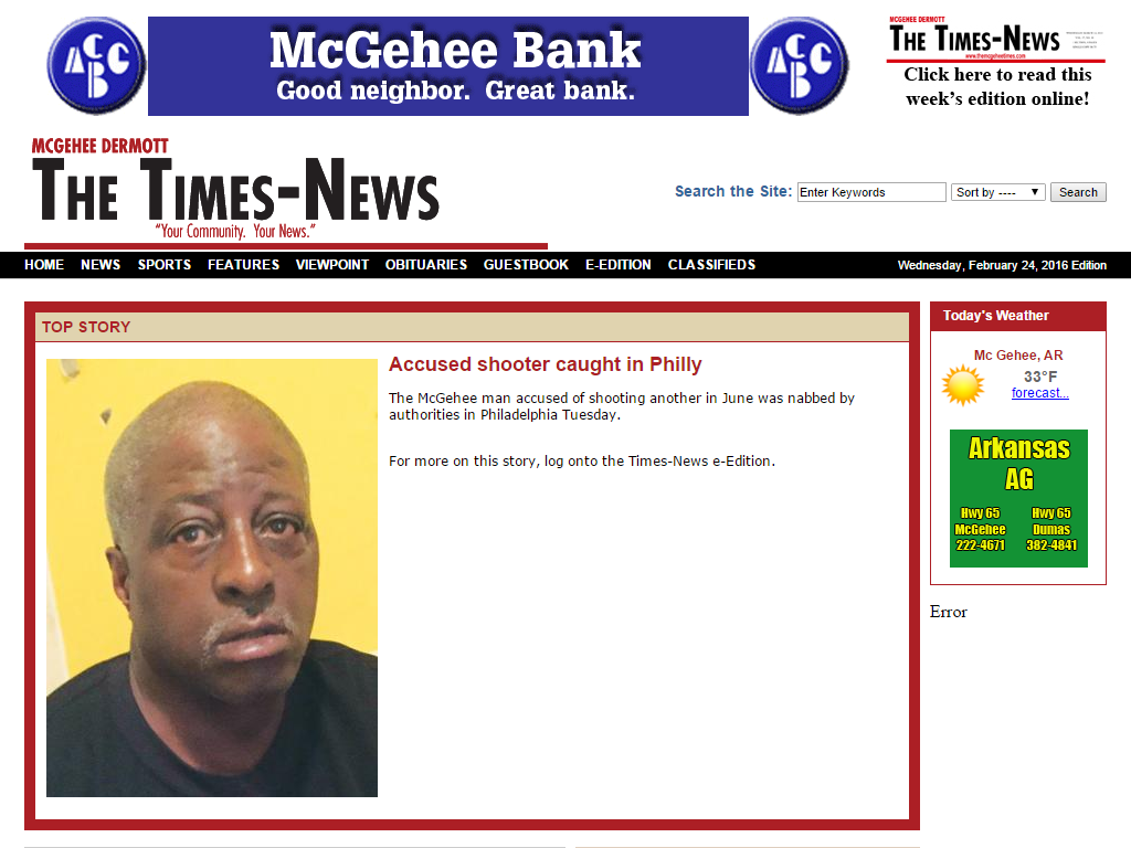 McGehee-Dermott Times News Media Contacts