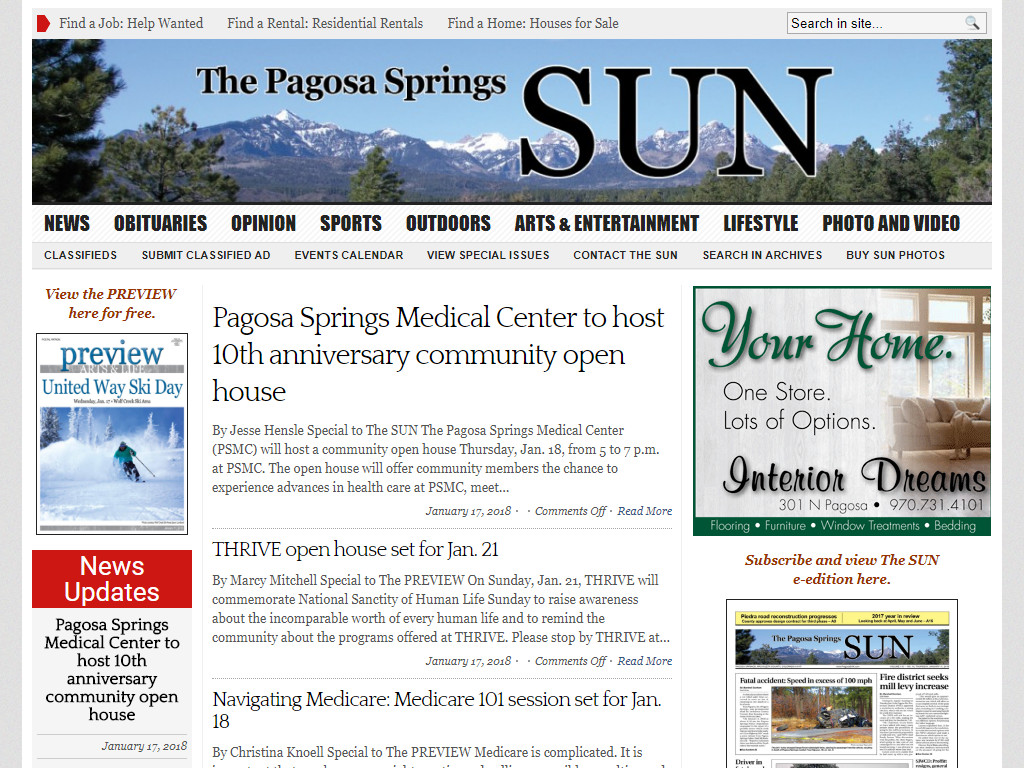 Pagosa Springs Sun Media Contacts