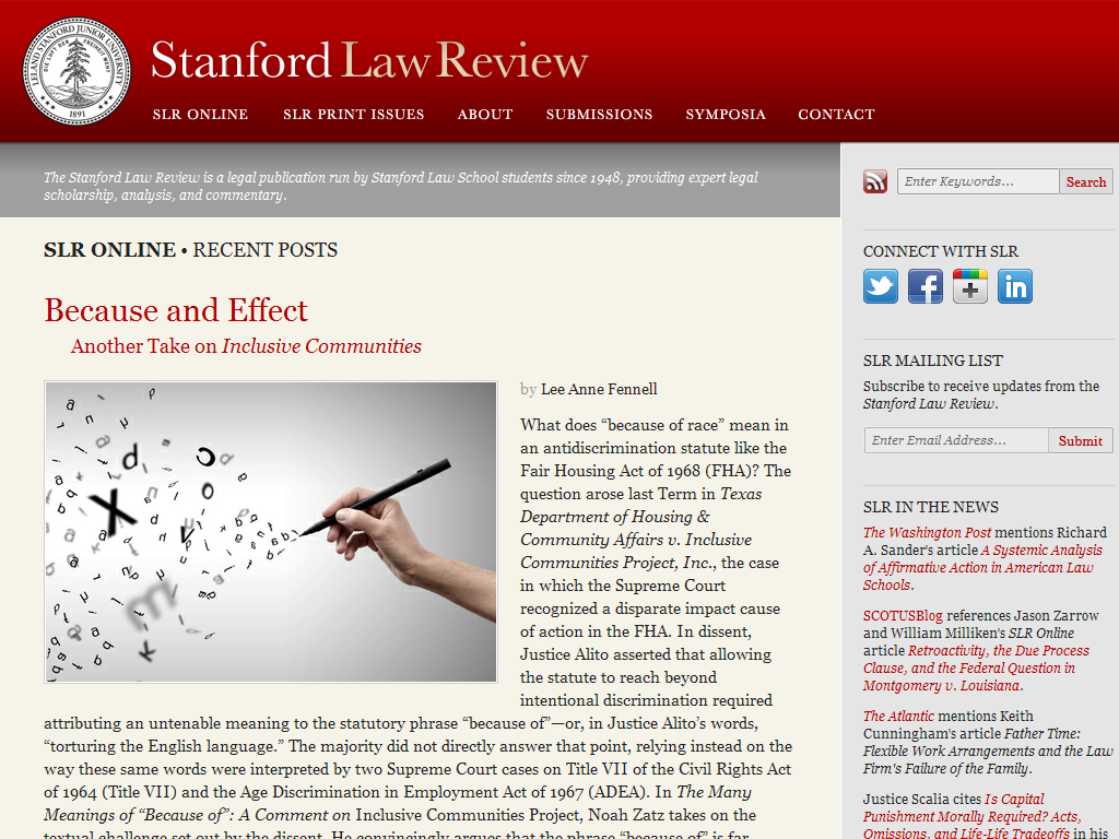 Stanford Law Review Media Contacts