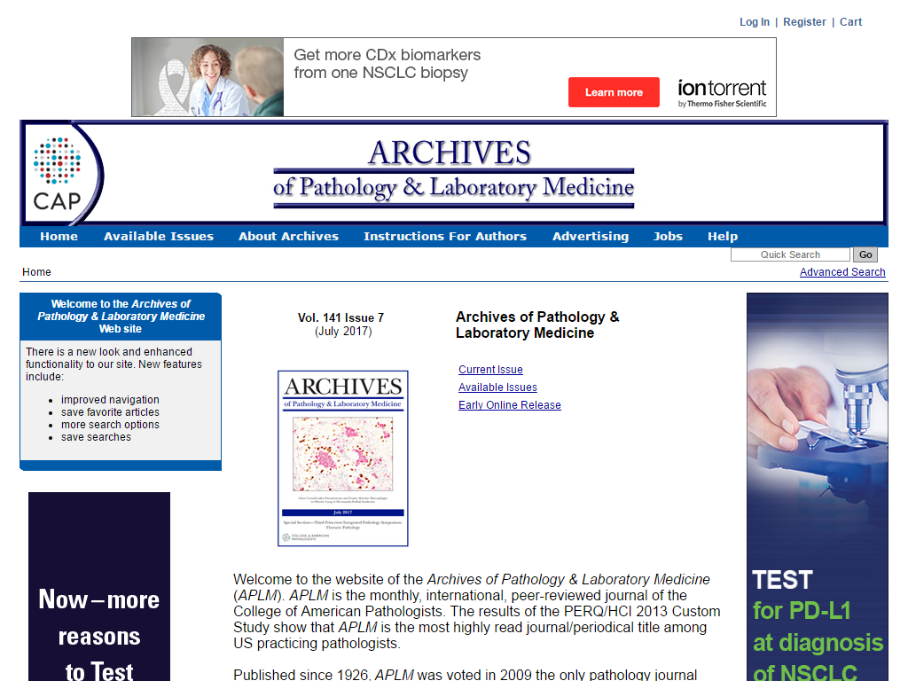 Archives Of Pathology & Laboratory Medicine Media Contacts