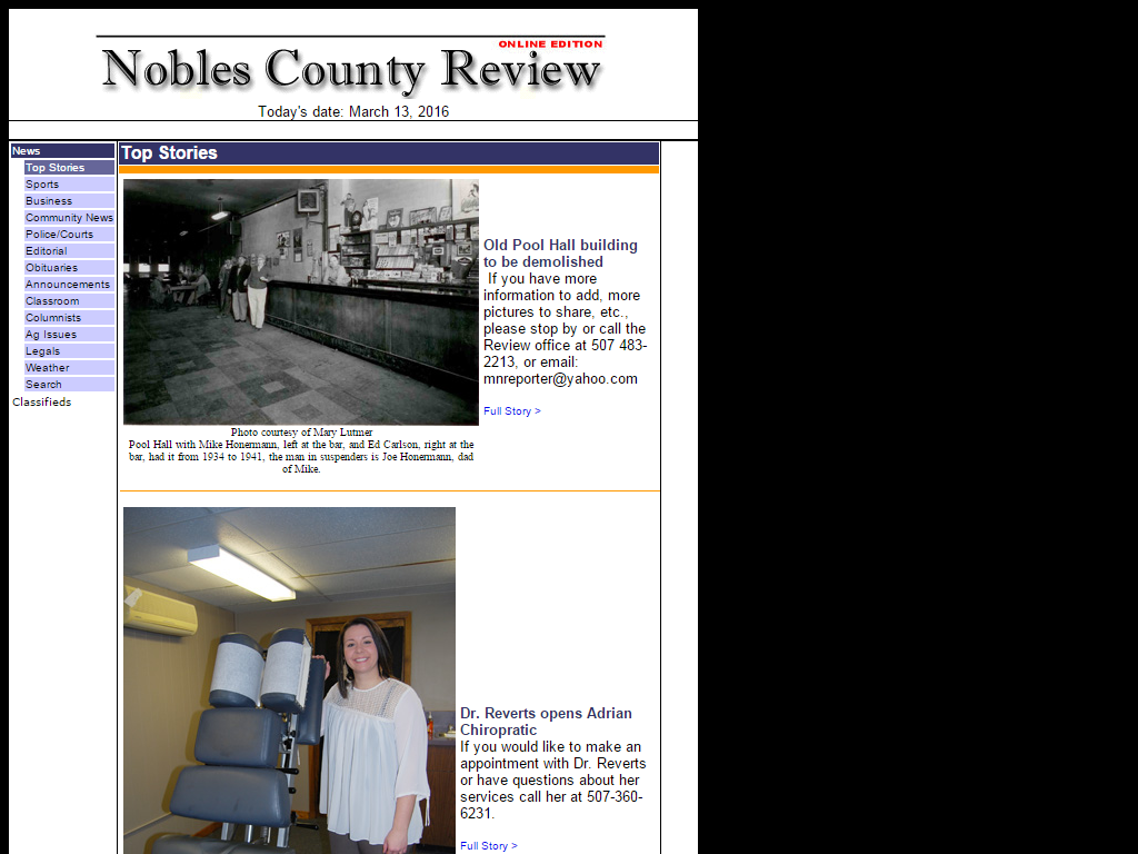 Nobles County Review Media Contacts